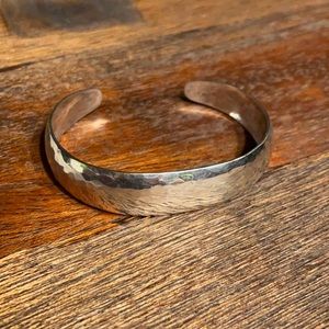 Retired James Avery Sterling Silver Hammered Cuff Bracelet